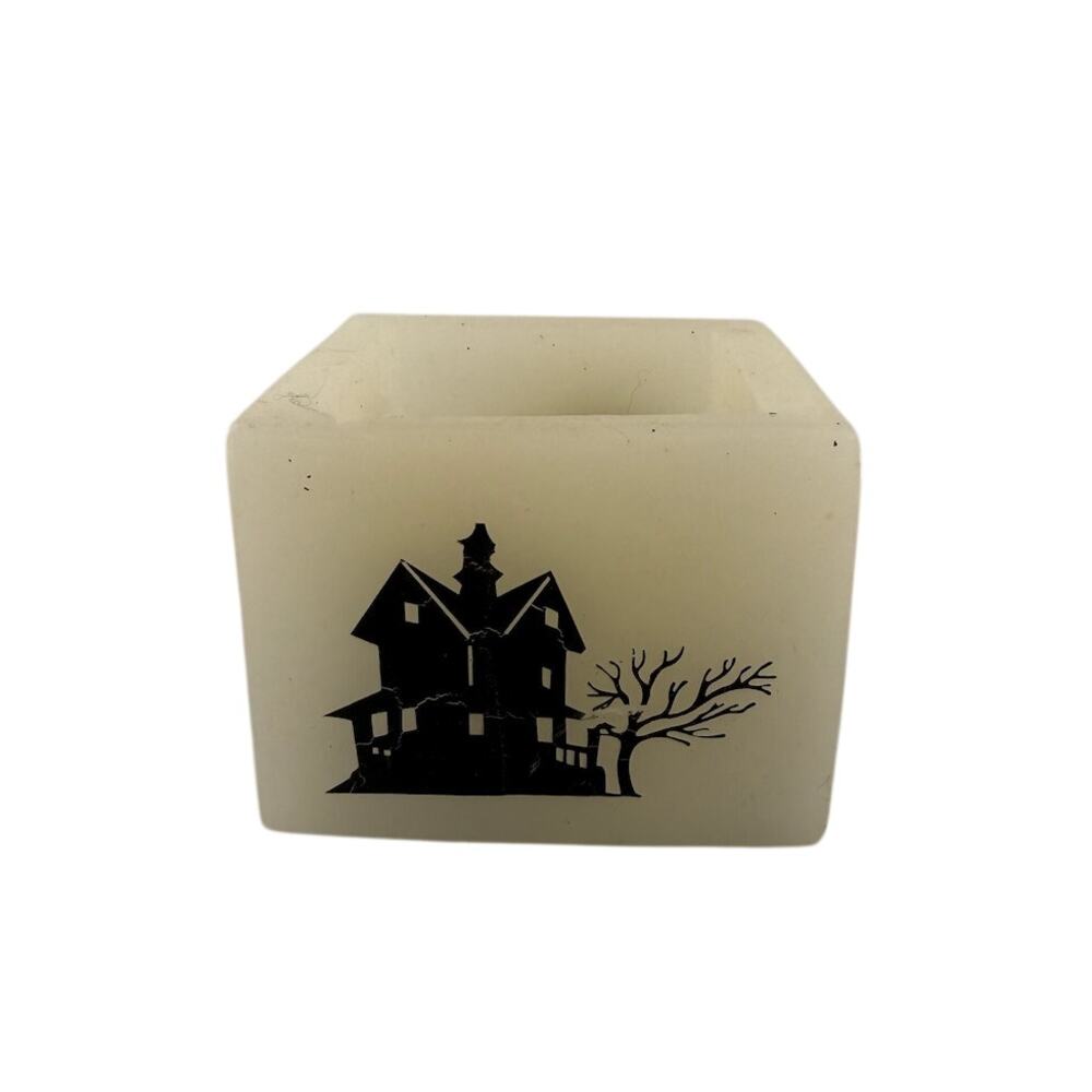 VTG 90s Halloween Spooky Haunted House Candle Holder Surround Votive